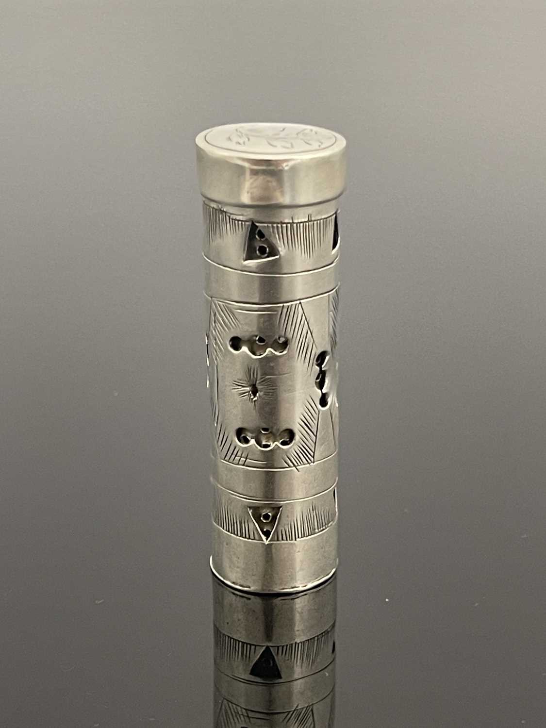 Lot 28 - A late seventeenth-century silver cylindrical...