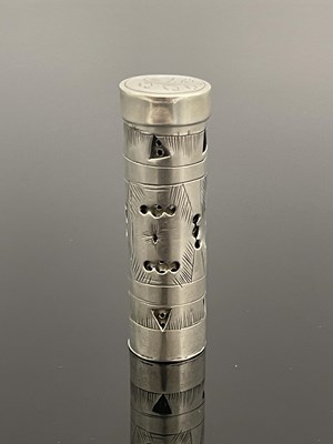 Lot 28 - A late seventeenth-century silver cylindrical...