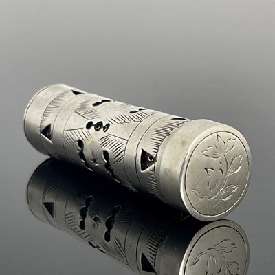 Lot 28 - A late seventeenth-century silver cylindrical...