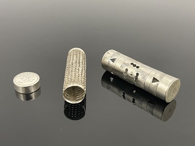 Lot 28 - A late seventeenth-century silver cylindrical...