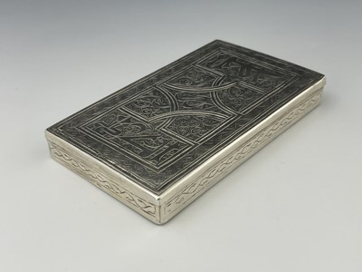 Lot 2 - An Egyptian silver box, cuboid form with...