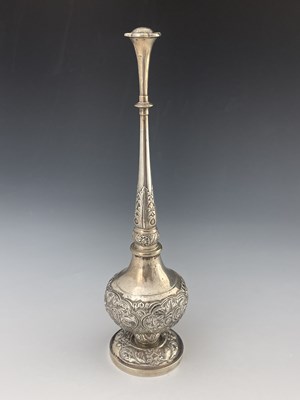 Lot 3 - A Chinese silver rosewater sprinkler, footed,...